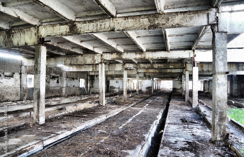 Interior of an old industrial abandoned building
