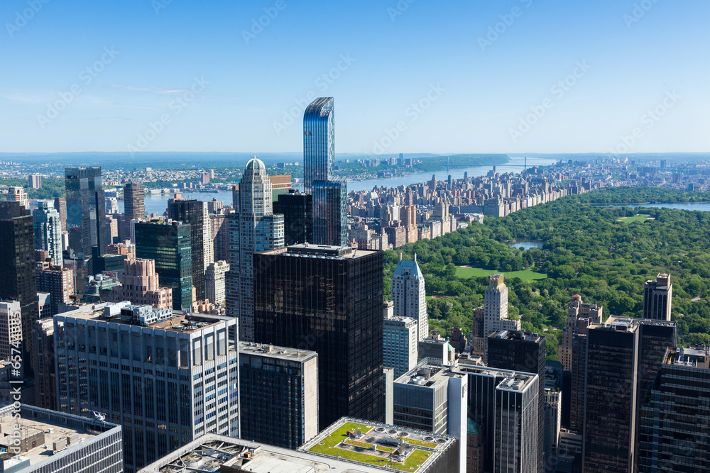Aerial view of Manhattan central park  in New York - USA