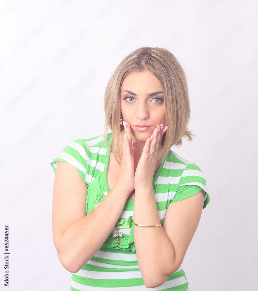 The emotions. Portrait of a girl in the Studio The emotions. Portrait of a girl in the Studio