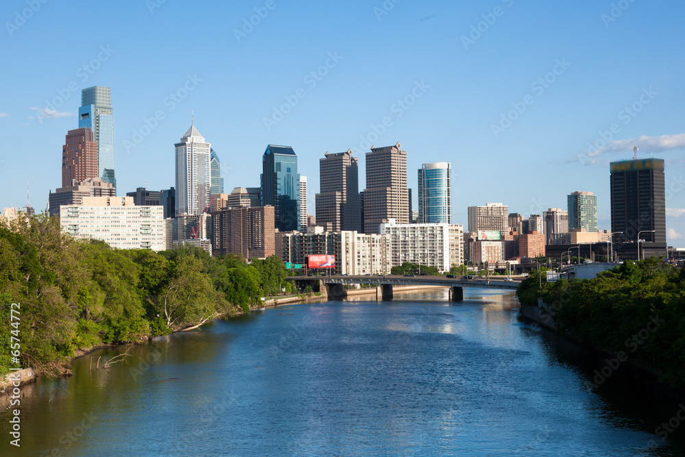 Skyline view of Philadelphia, Pennsylvania .
