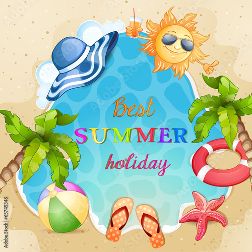 Summer beach illustration .