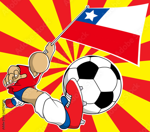 Chile  soccer player vector cartoon