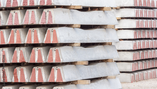 Pile of railway concrete sleeper.