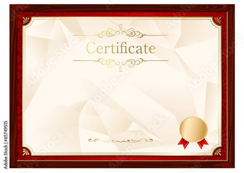 retro frame certificate template Vector