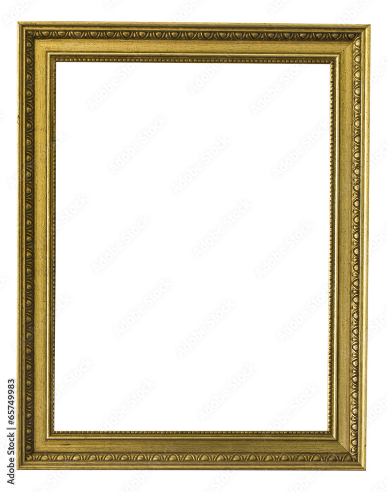 The antique gold frame on the white background The antique gold frame on the white background