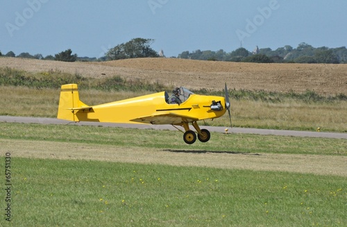 Biplane landing at Shoreham Airfield