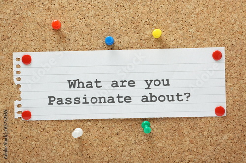 What Are You Passionate About on a cork notice board