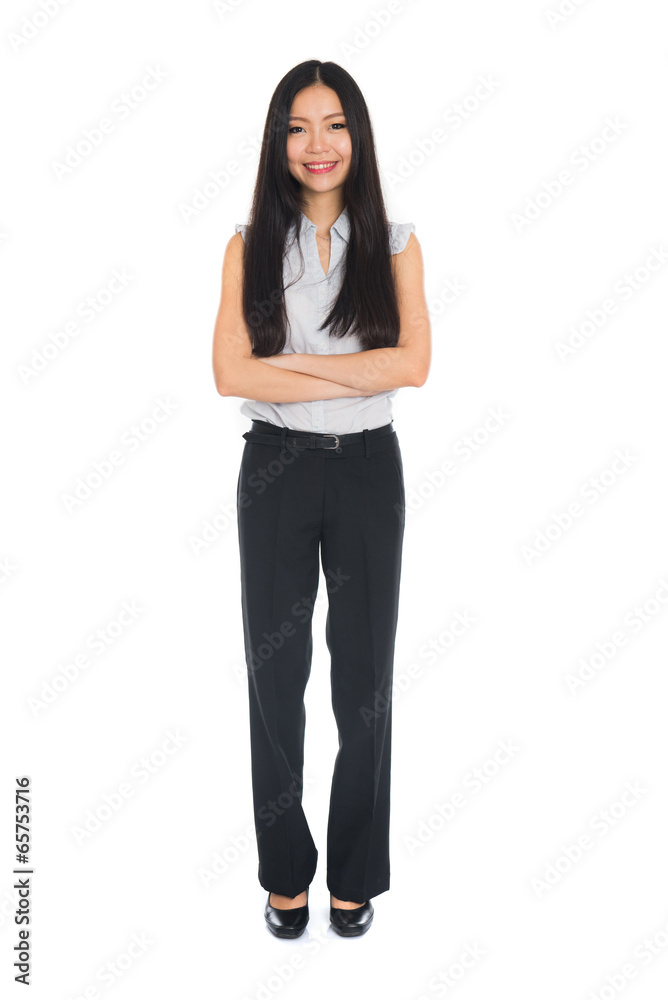 asian business female full body on white background asian business female full body on white background