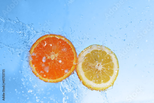 slices of  orange and  lemon