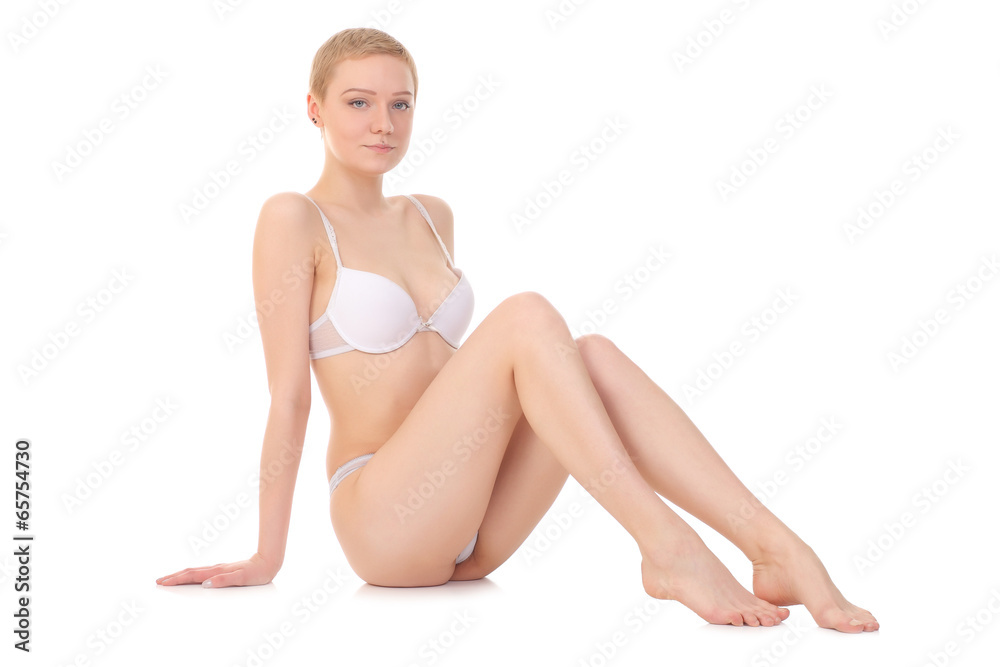 Obraz premium beautiful woman in white underwear