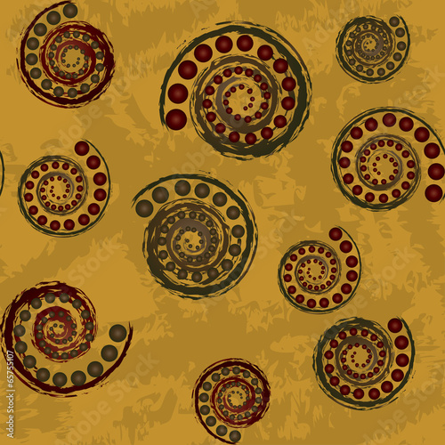 Seamless astract background with spirals and spheres