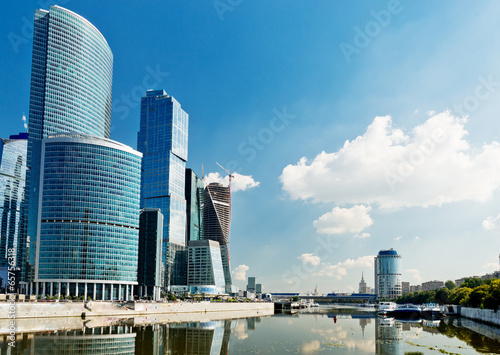 view on new Moscow City buildings