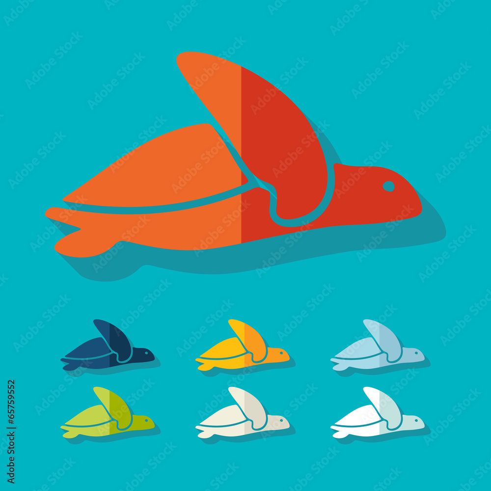 Naklejka premium Flat design: turtle