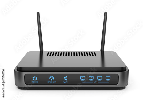 Black wi-fi router photo
