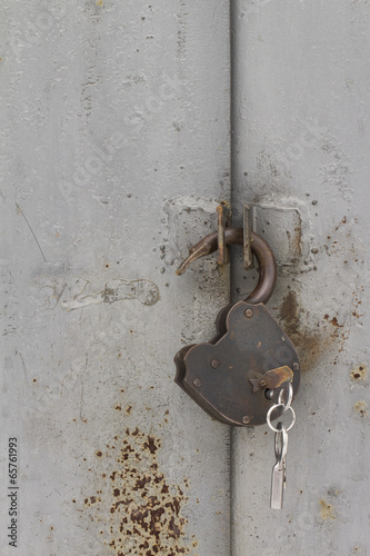Fotografi lock on the white background