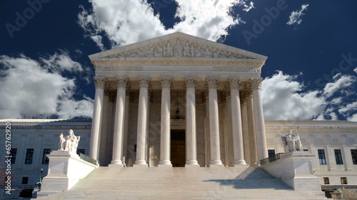 United States Supreme Court with Churning Clouds