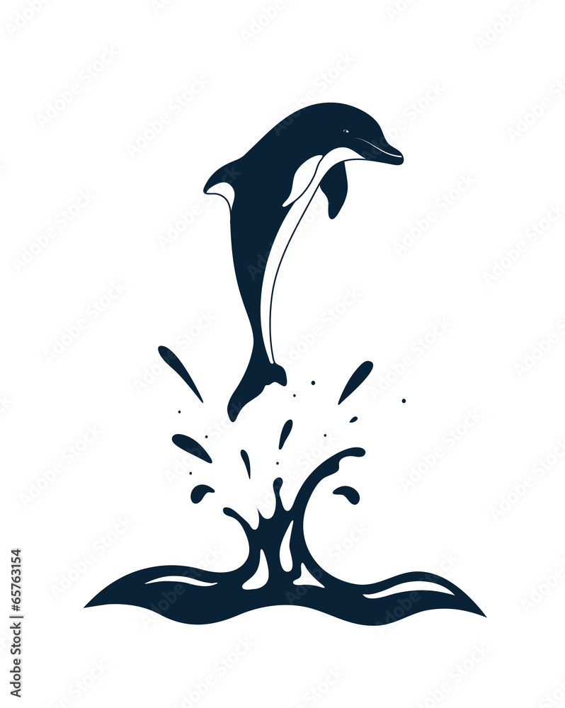 Fototapeta premium dolphin in the waves