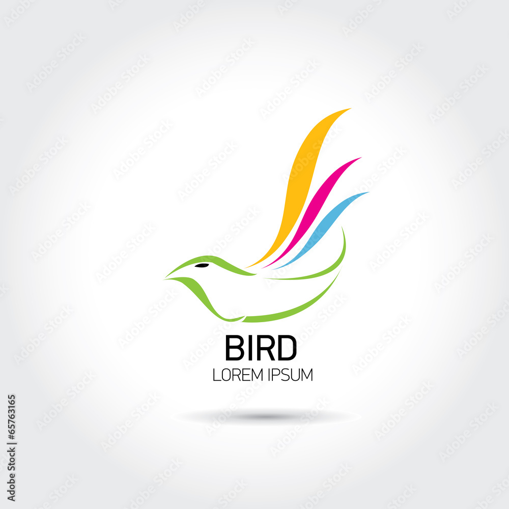 Color Bird abstract flying icon design template. Color Bird abstract flying icon design template.