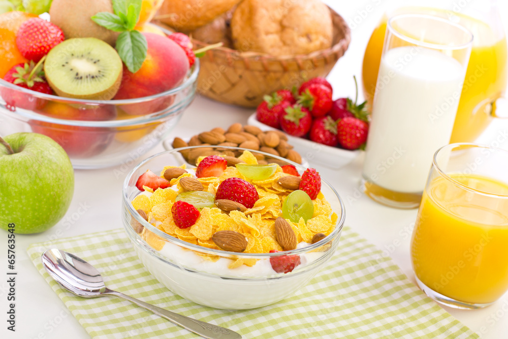 Healthy breakfast on the table Healthy breakfast on the table