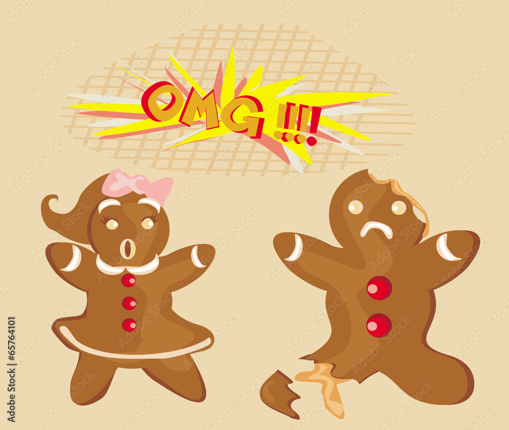Fototapeta premium Bitten gingerbread man.