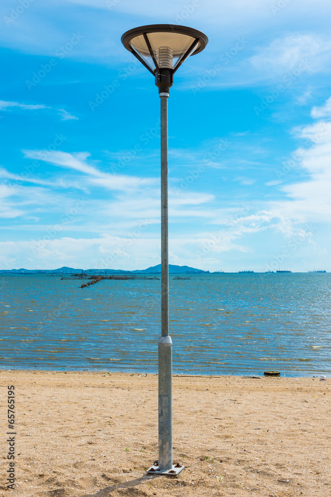 Light pole on beach