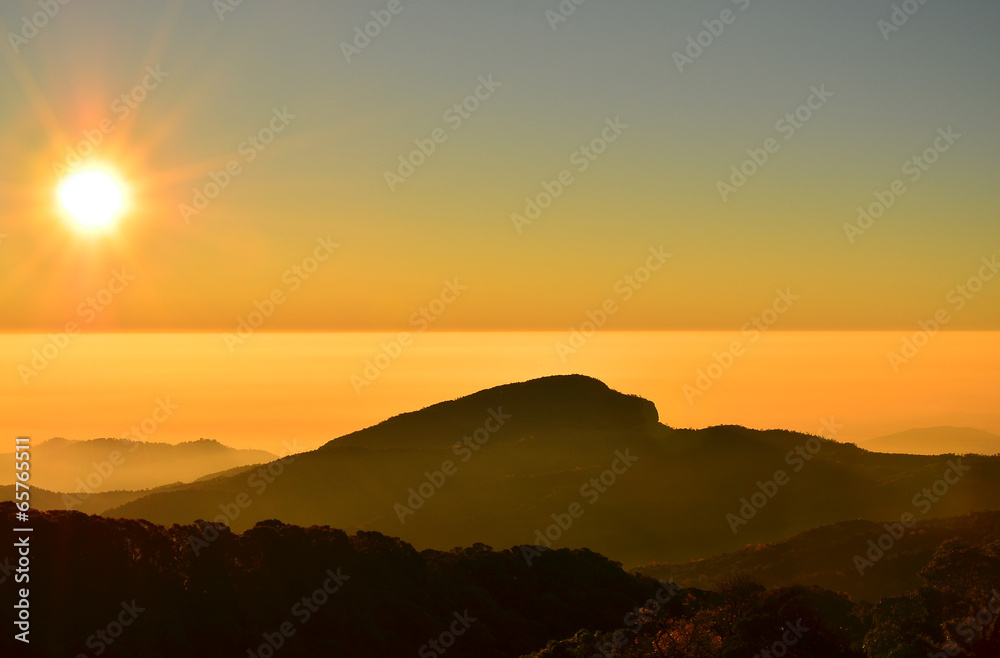 Mountain Landscape at Sunrise