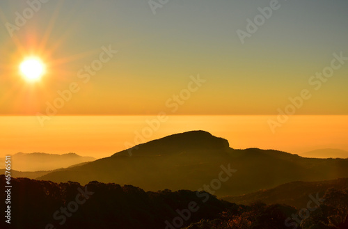 Mountain Landscape at Sunrise