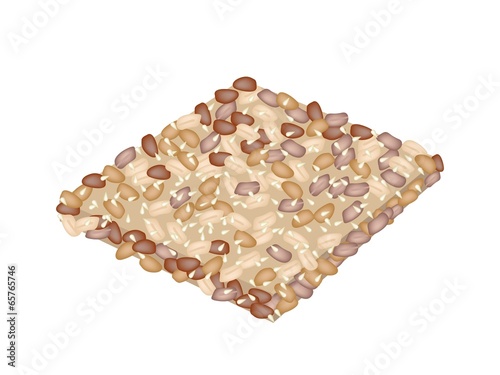 Delicious Thai Dessert with Peanut and Sesame