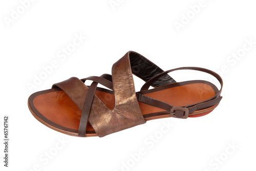 beach bronzed open-toe shoe