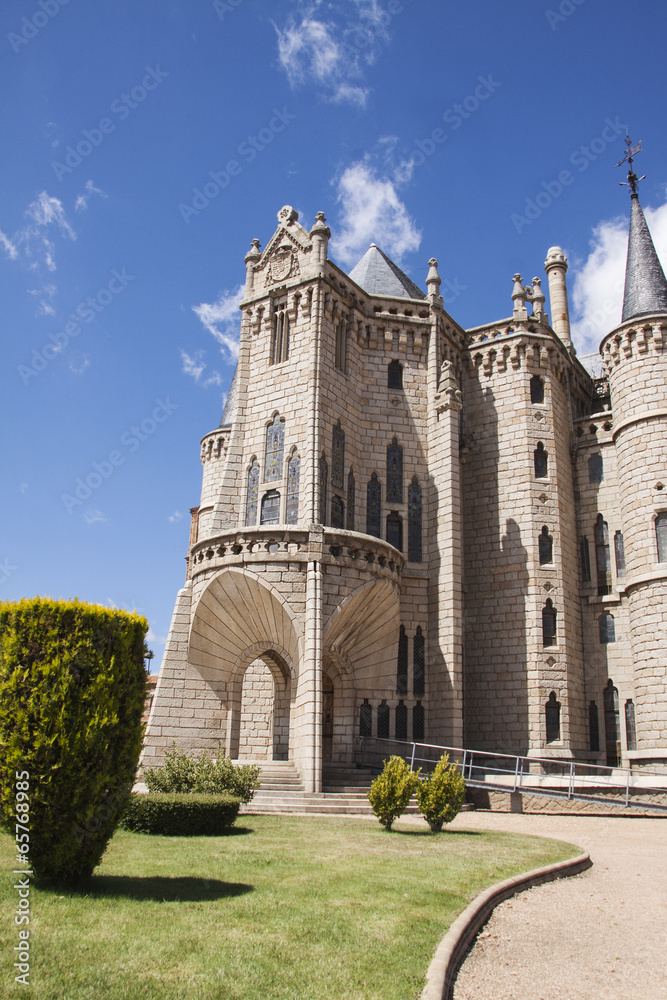 Views of Episcopal palace in Astorga, crossing point for pilgrim