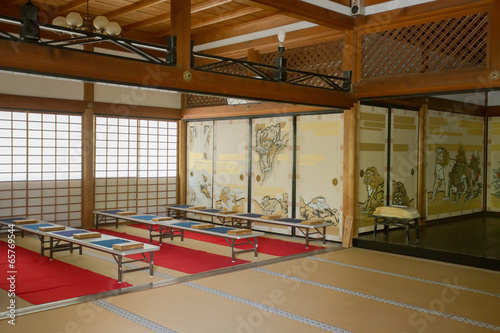 washitsu room, Japanese study room wall painting, Japan