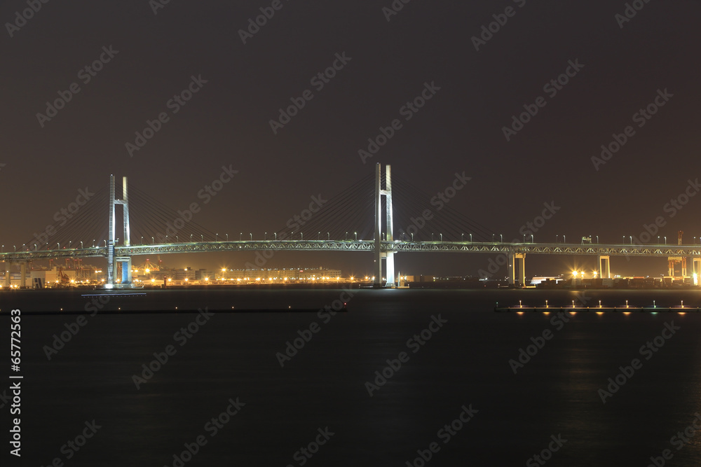 Yokohama Bay Bridge at night