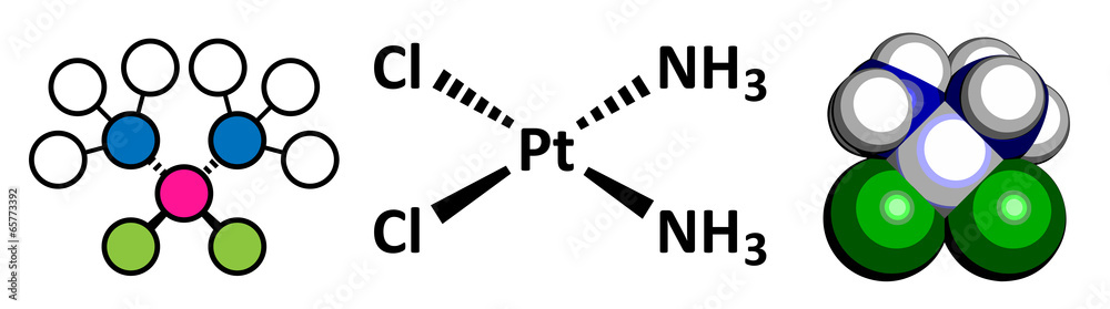 Cisplatin cancer chemotherapy drug, chemical structure.