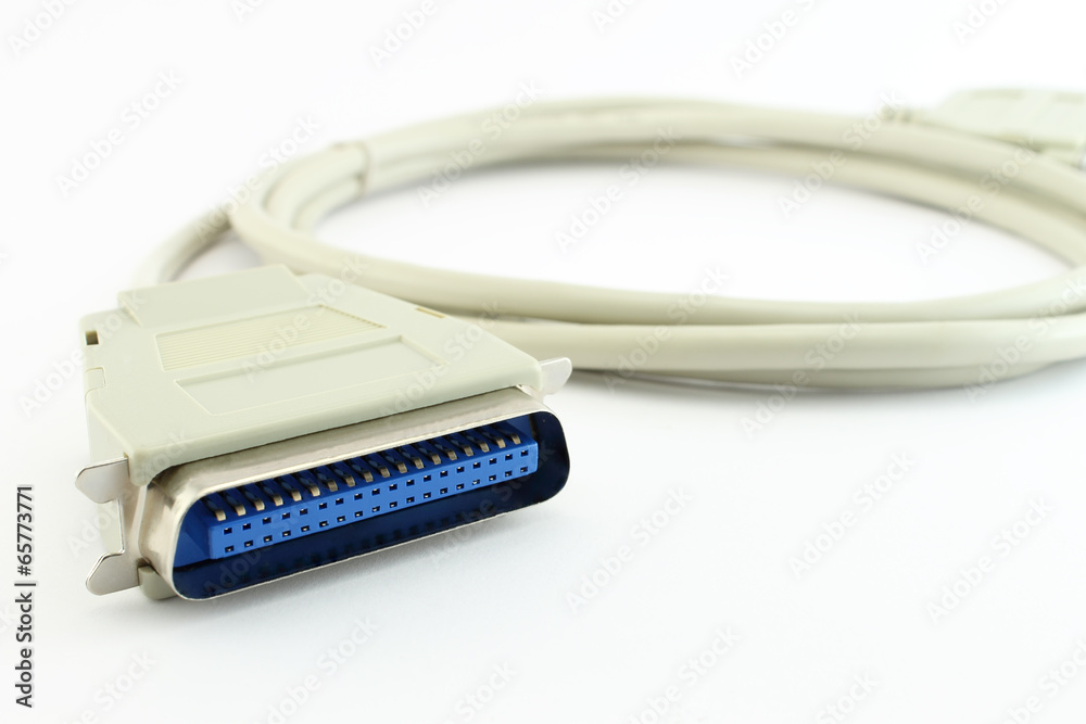 Computer Printer Cable closeup Computer Printer Cable closeup