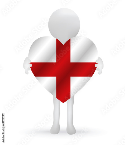 3d man holding a England flag