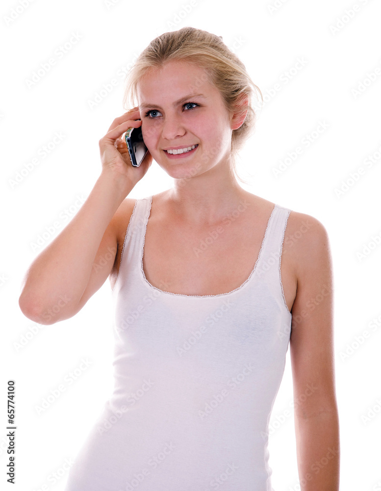 Jugendliche telefoniert Jugendliche telefoniert