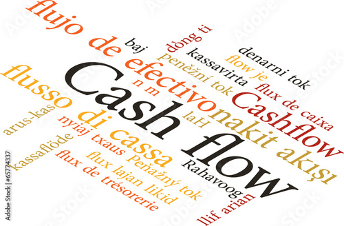 illustration of the word Cash flow in wordclouds