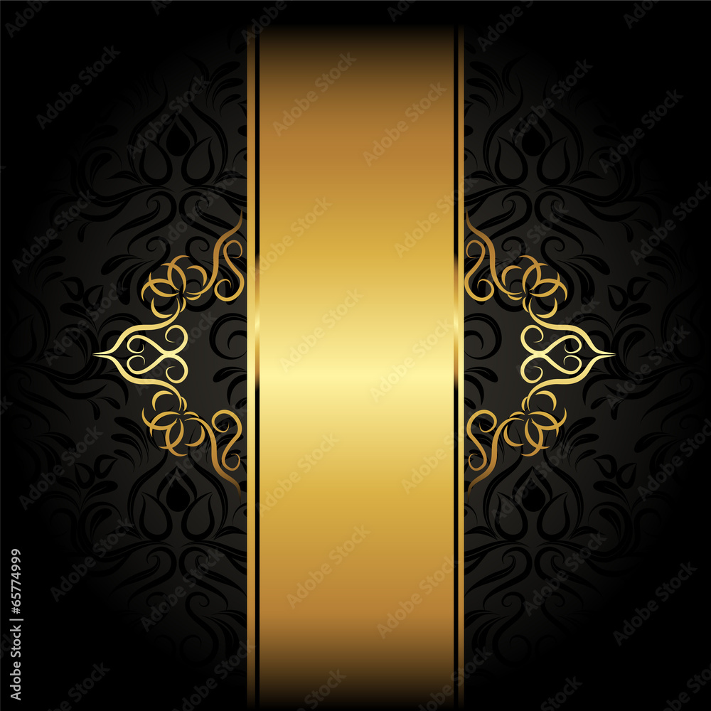 Invitation card with gold elements and with a place for an Invitation card with gold elements and with a place for an