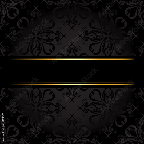 Invitation card with gold elements and with a place for an