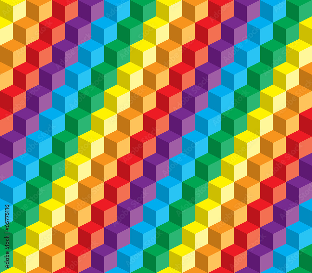 Obraz premium Kolorowe abstrakcyjne powtarzalne tło z kostek i kwadratów