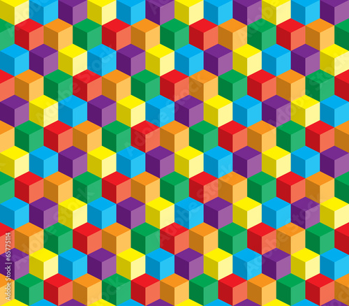 Kolorowe abstrakcyjne powtarzalne tło z kostek i kwadratów