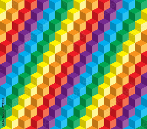 Kolorowe abstrakcyjne powtarzalne tło z kostek i kwadratów