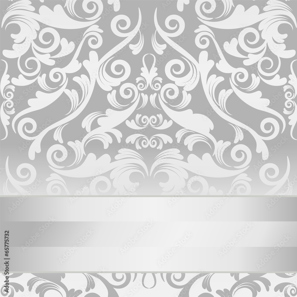 Invitation card with silver elements of design