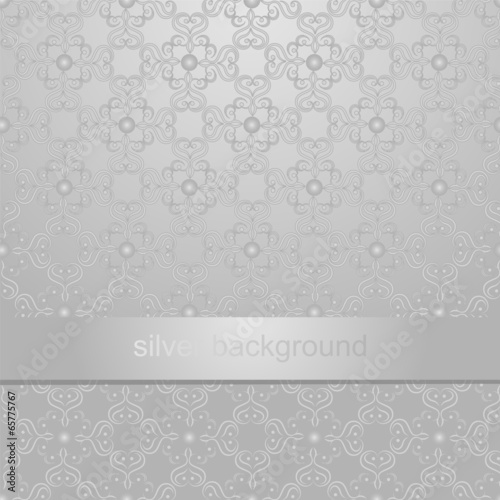 Invitation card with silver elements of design