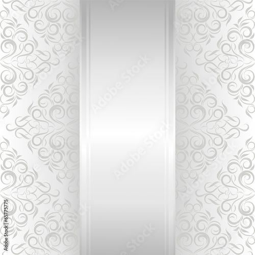 Invitation card with silver elements of design