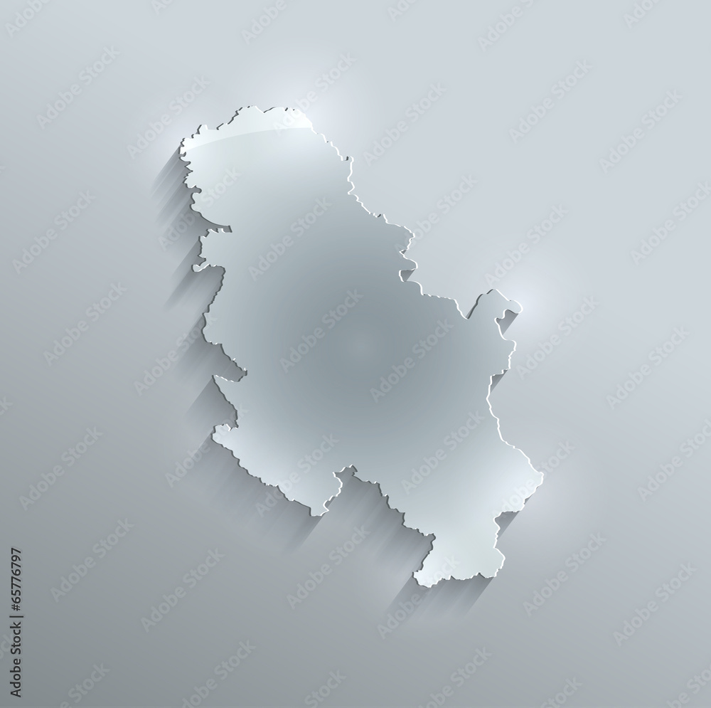 Serbia Arabia map glass card paper 3D vector