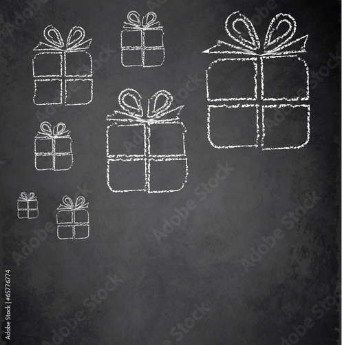 Christmas gift blackboard chalkboard vector