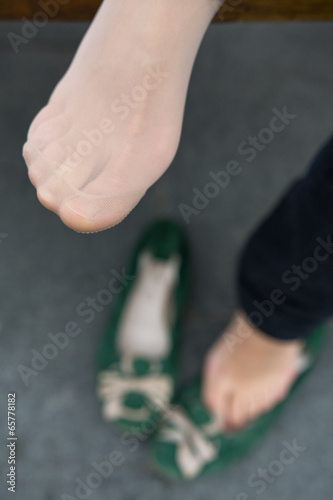 close-up of sore feet