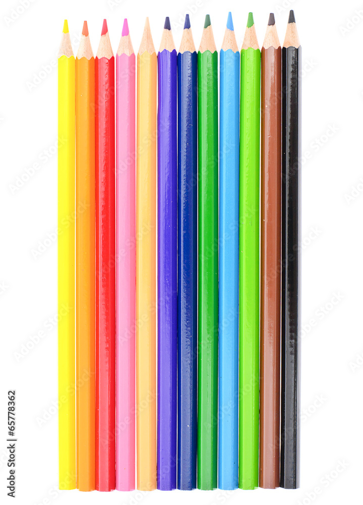 Colored Pencil Isolated on White Background Colored Pencil Isolated on White Background