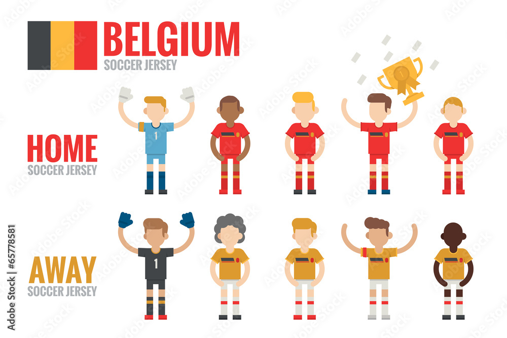 Belgium soccer team character design